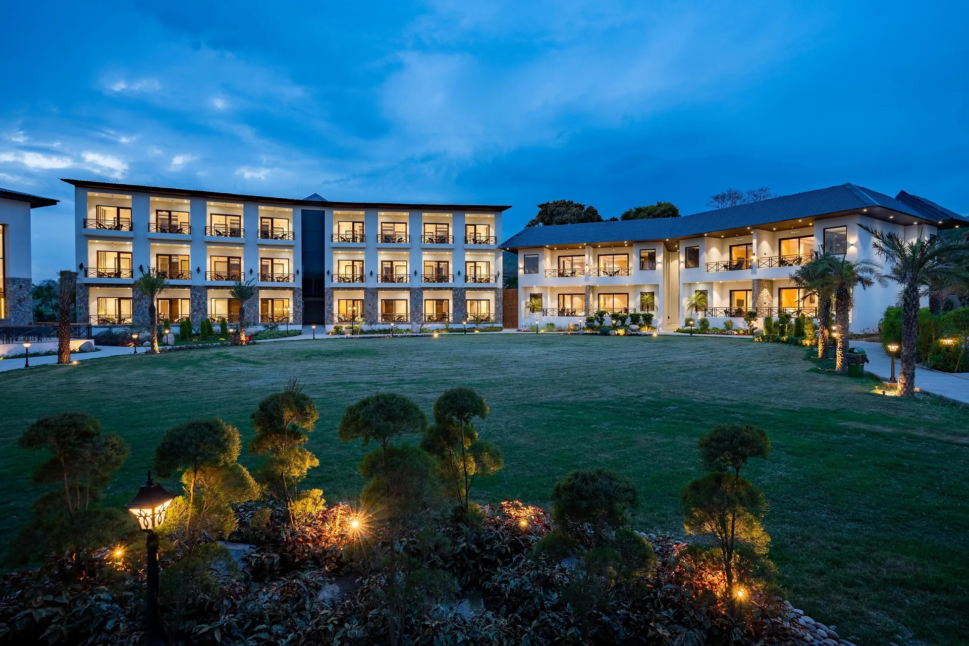 Shervani Pebbles and Pines Corbett Facade