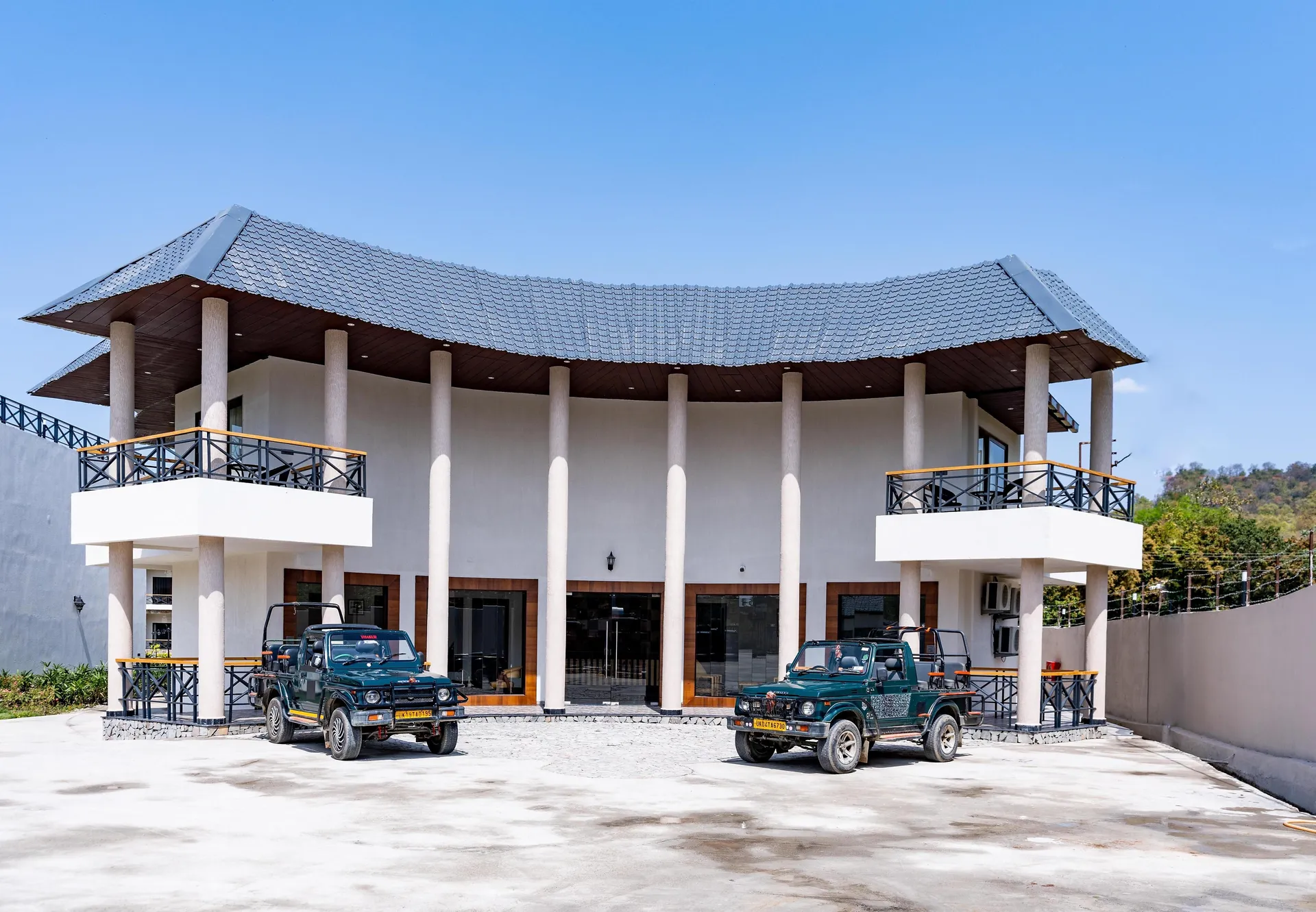 Shervani Pebbles and Pines Corbett Facade